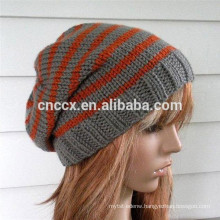 15STC4014 striped cable knit beanie